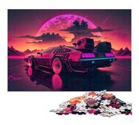 Rompecabezas de Coche al Atardecer para Adultos, 1000 Piezas de cartón, desafiante Rompecabezas para Adolescentes, diversión Familiar, 26x38cm/10,23x14,96 Pulgadas.