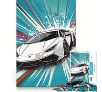 Rompecabezas de Coche Blanco de 1000 Piezas Juego de concentración Mental Corte de precisión Bordes Lisos Actividad Absorbente para Noches tranquilas (38x26cm)