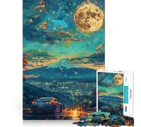 Rompecabezas de Coche Deportivo con Cielo Estrellado para Adolescentes, 1000 Piezas, Juguete de lógica Fina, pasatiempo Tranquilo, Pieza de colección de Arte de Bordes limpios 38x52cm