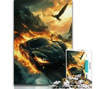 Rompecabezas de Coche Deportivo en Llamas para Adultos 1000 Piezas para Adolescentes Juego desafiante y Familiar interacción Entre Padres e Hijos (50x75cm)