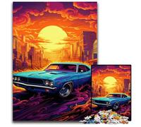 Rompecabezas de Coche Deportivo psicodélico de 1000 Piezas,Rompecabezas difícil para Adultos y Adolescentes,Noche de Juegos en Familia,Idea de Regalo para estimular el Cerebro,50x75cm