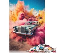 Rompecabezas de Coche Retro, Papel Entrelazado, Rectangular, para niños y niñas, 1000 Piezas (26 x 38 cm)