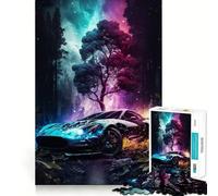 Rompecabezas de Coche Vibrante en el Bosque,1000 Piezas para Adolescentes Entrenamiento de Memoria Diversión,conexión Limpia y sin interrupciones Actividad Relajante para Grupos en Interiores 50x75cm