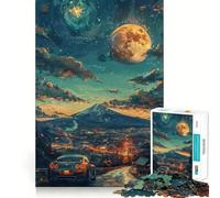 Rompecabezas de Coches Deportivos con Cielo Estrellado para Adultos, 1000 Piezas Refuerza la Memoria Diversión Relajante Bordes de Calidad Un Regalo Encantador 50x75cm