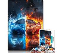 Rompecabezas de Coches Deportivos de Hielo y Fuego,1000 Piezas para Adolescentes,Ayuda a ejercitar el Cerebro,Juguetes adictivos para Cultivar la Paciencia y la interacción Entre Padres e Hijos,