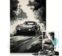 Rompecabezas de Coches Deportivos derrapando, 1000 Piezas para Adultos, Juguete para ejercitar la Mente, Alivio del estrés, diseño para armar, Regalo Elegante 38x52cm