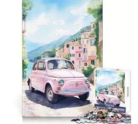 Rompecabezas de Coches en Acuarela para Adultos, 1000 Piezas, para una Actividad Creativa y Relajante, Ajuste Perfecto, Regalo Encantador (50x75cm)
