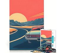 Rompecabezas de Coches Estilo retrowave de 1000 Piezas para Adolescentes, Juguete de lógica y Tren, diversión y Ocio, Corte Suave, (50x75cm)