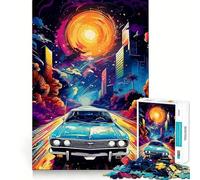 Rompecabezas de Coches Retro de 1000 Piezas para Adolescentes, Juguete de lógica Pura, Suave y Relajante, Corte Limpio, Pieza de Arte (50x75cm)