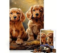 Rompecabezas de Cocker Spaniel Americano de 1000 Piezas para Adultos Estimula la Memoria cognitiva Escape Tranquilo Corte preciso Regalo de Temporada (50x75cm)