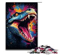 Rompecabezas de cocodrilo de fantasía Colorido de 1000 Piezas para Adultos Rompecabezas de Madera para Juegos Familiares 1000 Piezas (75 x 50 cm)
