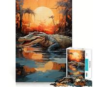 Rompecabezas de cocodrilo del Nilo para Adultos, 1000 Piezas, con Sistema de Memoria, fácil de armar, Ideal para el Ocio y como Regalo artístico (38x26cm)