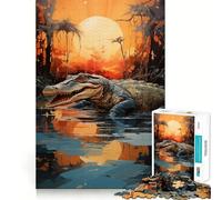 Rompecabezas de cocodrilo del Nilo para Adultos, 1000 Piezas, estimula la Memoria, Juego Relajante, Corte Premium, (50x75cm)