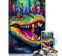 Rompecabezas de cocodrilos Coloridos para Adolescentes 1000 Piezas para Adultos y Adolescentes Juguetes educativos Juegos Familiares Regalos de cumpleaños (50x75cm)