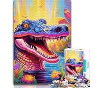 Rompecabezas de cocodrilos del Nilo de 1000 Piezas para Adultos Un Juego desafiante y Familiar Toda la Familia (38x26cm)