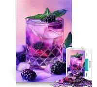 Rompecabezas de cóctel de moras moradas para Adultos, 1000 Piezas, estimula la Memoria, Juego Relajante, Corte Premium, (50x75cm)
