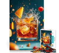 Rompecabezas de cóctel Naranja con Salpicaduras para Adolescentes, 1000 Piezas, Juguete de lógica Resistente, Tranquilo, con Bordes definidos, Regalo Elegante (50x75cm)