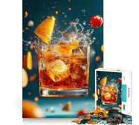 Rompecabezas de cóctel Naranja con Salpicaduras para Adolescentes, 1000 Piezas, Juguete de lógica Resistente, Tranquilo, con Bordes definidos, Regalo Elegante (38x52cm)