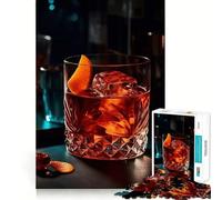 Rompecabezas de cóctel Negroni para Adultos, 1000 Piezas, Juguete de lógica Resistente, Juego Relajante, Borde Transparente, Regalo artístico (50x75cm)