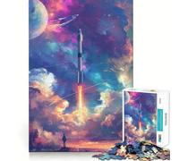 Rompecabezas de Cohete Espacial de 1000 Piezas para Adolescentes, Juguete de lógica, Divertido, de Corte preciso, Regalo Elegante 50x75cm