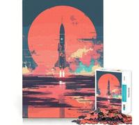 Rompecabezas de Cohete Espacial de 1000 Piezas para Adultos y Adolescentes Juego Mental para calmar la Mente Corte preciso 38x26cm