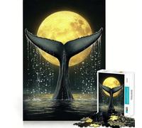 Rompecabezas de Cola de Ballena y Luna para Adultos 1000 Piezas Juego Think Boost Estructura de Encaje precisa fácil de Aprender diversión para Toda la Familia (38x26cm)