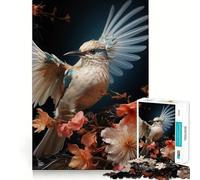 Rompecabezas de colibrí Blanco de 1000 Piezas Juego de concentración Mental Corte de precisión Bordes Lisos Actividad Absorbente para Noches tranquilas (50x75cm)