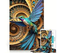 Rompecabezas de colibrí de Cola Violeta 1000 Piezas Divertido para estimular la concentración Cortado con láser para un Ajuste Actividad para Compartir con Seres Queridos (38x52cm)