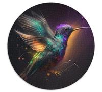 Rompecabezas de colibrí de fantasía de 1000 Piezas. Rompecabezas Redondo de 1000 Piezas. Ideal para Parejas, Navidad, Año Nuevo y San Valentín. 67,5 x 67,5 cm.