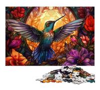 Rompecabezas de colibrí psicodélico de 1000 Piezas. Rompecabezas Imposible para Adultos cumpleaños y festividades. 50x75cm/19,68x29,52 Pulgadas.