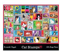 Rompecabezas de collage de sellos de gato Re-marks de 500 piezas grandes para todas las edades