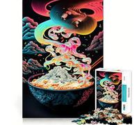 Rompecabezas de Comida Japonesa Ramen de 1000 Piezas para Adolescentes Juguete para desarrollar la lógica, Relajante y Divertido Corte preciso Regalo artístico (50x75cm)