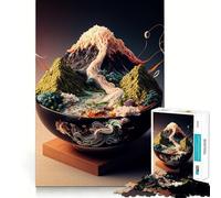 Rompecabezas de Comida Japonesa Ramen Neon de 1000 Piezas para Adolescentes Mejora la Memoria Fácil de Usar Bordes limpios Sorpresa navideña (38x26cm)