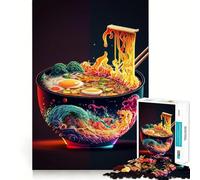 Rompecabezas de Comida Japonesa Ramen Neon para Adolescentes, 1000 Piezas, Juego Mental, Juguete Relajante, Corte preciso, (38x52cm)