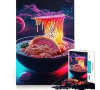 Rompecabezas de Comida Japonesa Ramen para Adultos, 1000 Piezas, para estimular la Memoria, Juego en Grupo, patrón de ensamblaje, Sorpresa navideña (50x75cm)