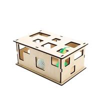 Rompecabezas de Comida para Gatos, Caja de Juguetes educativos de Madera, multiagujero, enriquecimiento Interactivo, Tabla de rascar, Alivio del aburrimiento, estimula a los Gatos de
