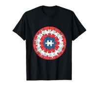 Rompecabezas de Conciencia sobre el Autismo Escudo de superhéroes Capitán Autismo Camiseta