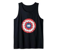 Rompecabezas de Conciencia sobre el Autismo Escudo de superhéroes Capitán Autismo Camiseta sin Mangas