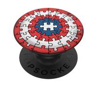 Rompecabezas de Conciencia sobre el Autismo Escudo de superhéroes Capitán Autismo PopSockets PopGrip Adhesivo