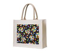 Rompecabezas de concienciación sobre el autismo, con estampado de corazón, elegante, reutilizable, para compras, ecológica, viajes, al aire libre, todos los días