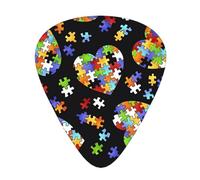 Rompecabezas de concienciación sobre el autismo con forma de corazón, púas de guitarra de color, paquete de 12 unidades, para guitarra acústica, guitarra eléctrica, ukelele