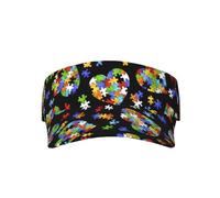 Rompecabezas de concienciación sobre el autismo, diseño de corazón, unisex, visera deportiva, ajustable, protección UV, sombrero de sol, gorra para playa, piscina, golf, tenis, adulto, color negro