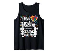 Rompecabezas de concienciación sobre el autismo para maestros especiales, educador del corazón, amor Camiseta sin Mangas