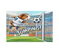 Rompecabezas de conejillo de indias para adultos de 1000 piezas, diseño de animales con cabecera de salto de madera, decoraciones de patrón deportivo para fiestas de entretenimiento
