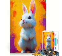 Rompecabezas de Conejo Blanco para Adultos 1000 Piezas Juego para estimular la Mente tamaño Uniforme Piezas precisas Ideal para Viajar ejercitar la Mente (50x75cm)