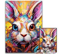 Rompecabezas de Conejo de 1000 Piezas, desafiante Rompecabezas, Actividad Familiar, decoración del hogar, Regalo navideño, 26x38cm/10,23x14,96 Pulgadas