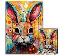 Rompecabezas de Conejo de 1000 Piezas para Adultos, de cartón, Ideal para Adolescentes y coleccionistas, Regalo de Viaje, Actividad Familiar, 26x38cm/10,23x14,96 Pulgadas.
