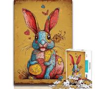 Rompecabezas de Conejo de 1000 Piezas para Adultos, Regalo, Juegos educativos, decoración del hogar, Ideal para Regalar a Toda la Familia 38x26cm