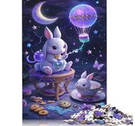 Rompecabezas de Conejo de Orejas caídas, difícil Rompecabezas Rectangular de Papel Duro para Adultos y niños, 1000 Piezas (75 x 50 cm)