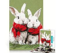 Rompecabezas de Conejo Dulce para Adultos, 1000 Piezas Juguete Inteligente para el hogar Disfrute de un Corte preciso Decoración de Pared 50x75cm